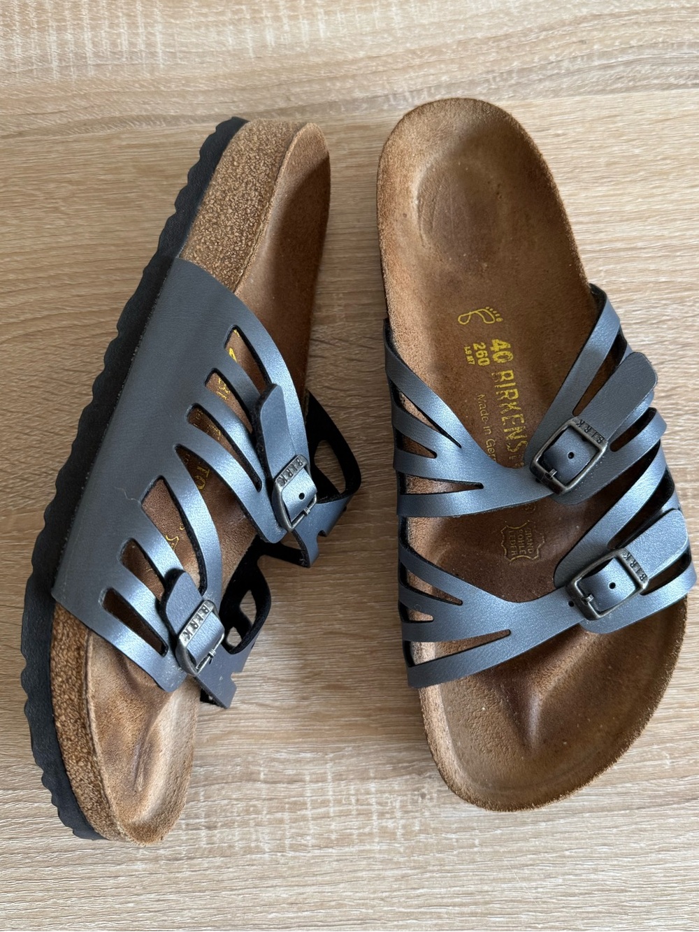 Birkenstock Granada sandals Birko Flor metallic women’s Sz 40/9